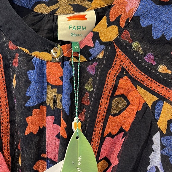 Farm Rio Flowers Tapestry Mini Dress Size XS - Picture 8 of 10